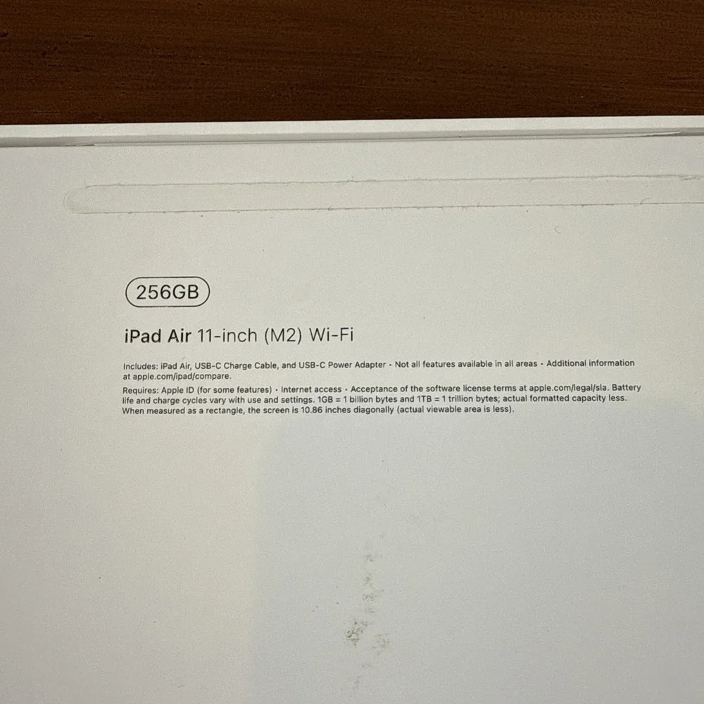 Apple iPad Air A2902 11-Inch 256GB‎ Space Gray, EMPTY BOX ONLY